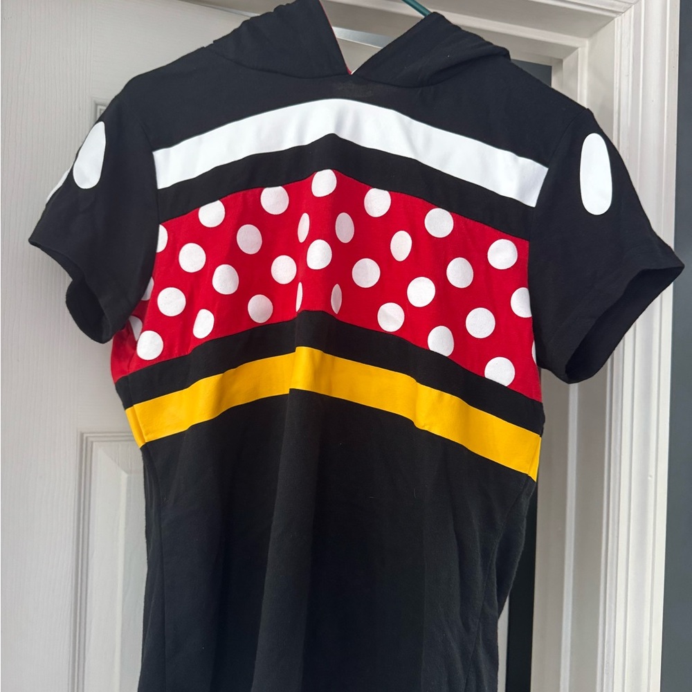 Disney Black and Red Polka Dot Hooded Shirt